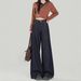 Dark Blue High-waisted Wide-leg Jeans Women's 2025 New Spring And Autumn Loose Drape Straight Casual Trousers_ecoleips.com