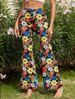 Women's Sexy Flared Pants Floral Print Casual Cotton Trousers For Spring/Autumn Season Regular Fit Cross Border E-commerce_ecoleips.com