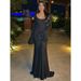 Elegant Sexy Solid Color Dress U Neck Slimming Waist Fitted Flared Sleeve Women Evening Party Date Casual Daily Wear Dress_ecoleips.com