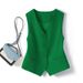Women's Clothing Spring And Autumn New Slim Fit Outer Wear Layered Women's Waistcoat Blue Short Vest_ecoleips.com