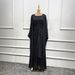 Verve Women's Clothing Hijab Turkish Cardigan Robe Solid Color Three-Piece Set Muslim Abaya_ecoleips.com
