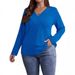 Oversized Ribbed Long-Sleeve T-Shirt – Cross V-Neck Pullover With Brushed Interior, Fall & Winter Essential (1XL-5XL)_ecoleips.com