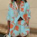 European And American New Women's Fashion Cross-Border Turn-Down Collar Short Sleeve Printed Shirt Two-Piece Set_ecoleips.com