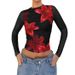 Autumn Women's Round-Neck Long-Sleeved Floral Print Color-Blocked Elegant Casual Top T-Shirt_ecoleips.com
