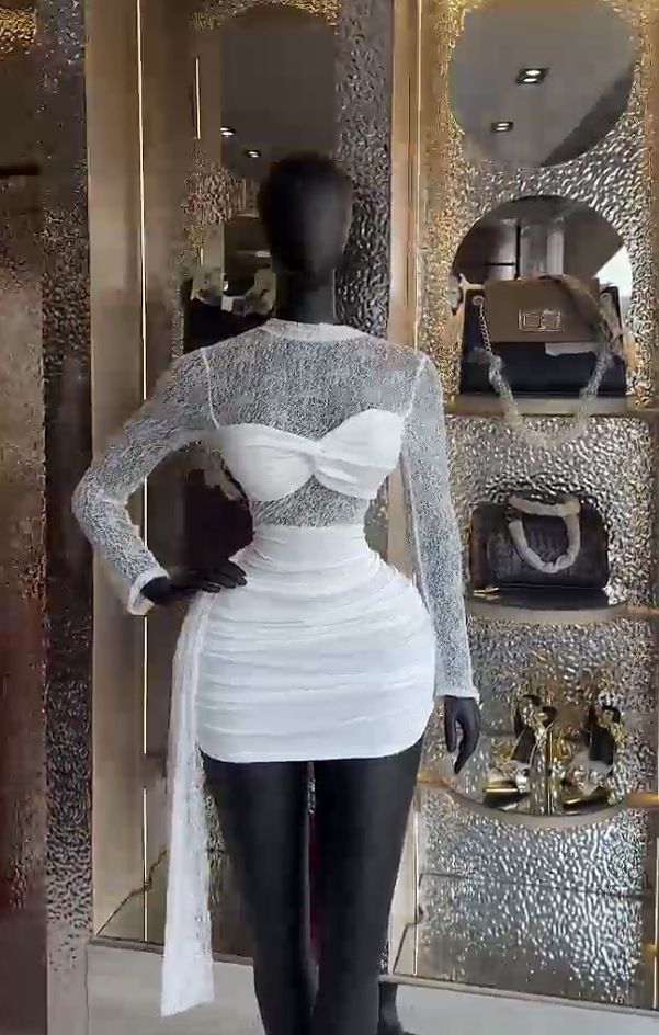 Women's Lace Trim Bandage Mini Dress Sexy Bodycon Clubwear Corset Styling S-XXL_ecoleips.com