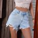 2025s 47#-35865#Women's INS New Casual High-Waisted Frayed Distressed Denim Shorts_ecoleips.com