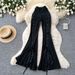 Women's High-Waisted Belted Wide-Leg Pants Korean Style Black Slimming Casual Floor-Length Spring Summer Fashionable Design_ecoleips.com