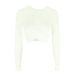 AC375 Cross-Collar T-Shirt For Women, New Autumn Design, Slim-Fit, Short Style, Student Slim-Fit Top_ecoleips.com