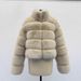 Plus Size Faux Fur Coat Women's Winter Fashion Jacket – Eco-Friendly Fox Fur Stand Collar, Long Sleeve, Casual Outerwear (S-XXXXL, Multiple Colors)_ecoleips.com