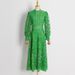 Women's Clothing Long Sleeved Dress Female Waist Embroidery Medium Length Green Skirt_ecoleips.com