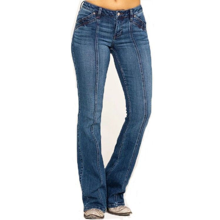 Women's Clothing popular women's jeans slim fit washed bell bottoms women's trousers NK204_ecoleips.com