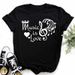 European And American Cross-border Foreign Trade Wholesale Clothing, Music Note Round-neck Plus-size Short-sleeve_ecoleips.com