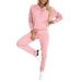 Women's Round Neck Solid Color Long Sleeve Casual Top Button Detail Comfort Fit Spring/Autumn Fashion_ecoleips.com