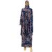 Printed Floral Worship Outfit Ethnic Style Long Headscarf And Skirt Two-Piece Set_ecoleips.com
