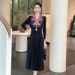 Factory Direct Supply Of Spring Style Printed Poio Collar Fashionable Slimming Dress_ecoleips.com