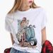 Paris Girl Europe And America Fashion Loose Ins White Short-sleeved T-shirt Woman Graphic T Shirts Harajuku Women Clothes_ecoleips.com
