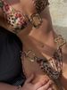 Women's Clothing Set Lace Up Solid Color Print Low Waist Fashion Women's Halter Neck_ecoleips.com