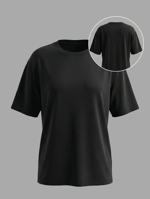 Women's Premium Plain T-Shirt Soft Breathable Cotton Blend Oversized Tee for Casual Wear_ecoleips.com