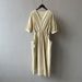 Yan Shuang V-Neck Pleated Summer New Style Lace Up Waist Mid Length Dress 80829_ecoleips.com