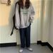 women's Sweatshirt, Spring And Autumn, Thin, Hoodless, Korean Style, Trendy, Large Size, Loose, Oversize, Printed_ecoleips.com