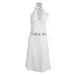 Polka Dot Halter Neck Top & Low-Waist Skirt Set – Sexy Summer Two-Piece Outfit For Women (White) Breathable Fabric_ecoleips.com