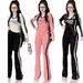 Women's Slim Fit Two Piece Set With Wide Leg Pants Casual Sports Style Long Sleeve Top Autumn Fashion Polyester Faux Leather_ecoleips.com