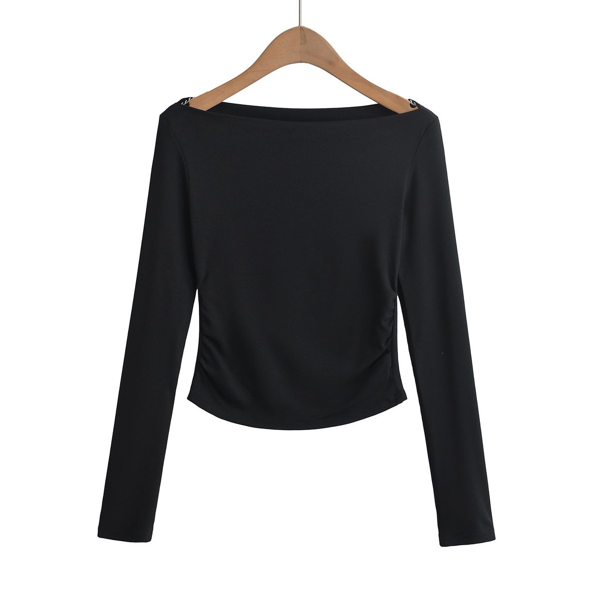 DS24310-24 Summer New European And American Style Hot Girl Casual Pure Desire Off-Shoulder Long Sleeve Versatile Women's_ecoleips.com