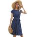 100% Clothing Summer Hot Sale Bestseller European And American Retro Elegant Short Sleeve Polka Dot Ruched Dress_ecoleips.com
