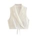 7656 Summer New Women's Fashion Suit Collar Slim Vest + Versatile Casual Shorts Set_ecoleips.com