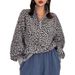 Retro Leopard Print Stand Collar Jacket For Women, Autumn 2025 New Design, Loose Mid-Length Sweatshirt, Trendy Early_ecoleips.com