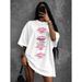 Summer New Arrival Women's T-Shirt Sexy Sweet Spicy Pure Allure Lip Print Loose Versatile Elegant Trendy Top_ecoleips.com