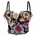 Women's Clothing Retro Embroidered Flower Tube Top High End Camisole With Chest Pads Breathable Versatile Herringbone Bra_ecoleips.com