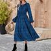 Elegant Floral Print Long Sleeve Dress - Casual & Chic Women's Dress For Everyday Wear_ecoleips.com