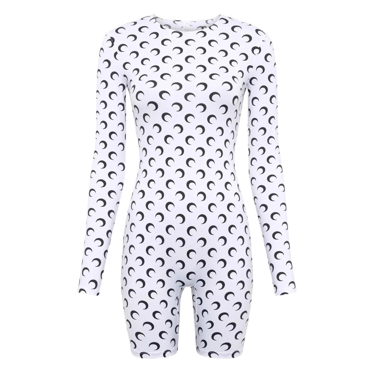 Slimming Bodysuit European American Style Sexy Design Moon Shape Printed Jumpsuit Romper for Women_ecoleips.com