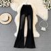 Women's High-Waisted Flared Jeans Retro Elegant Korean Style Slim Fit Elastic Waistband Wide Leg Pants for Spring Autumn_ecoleips.com