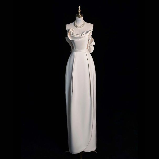 French-style Strapless Light Wedding With A High-end Feel, Niche Bridal Robe, Vintage Fishtail Dress For Petite Brides,_ecoleips.com