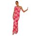 Foreign Trade Slanted Collar European And American Fashion Strap Bodycon Sexy Three-dimensional Floral Dress 2026_ecoleips.com