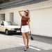 New European And American Cross-border Women's Clothing: Sexy Double-layer Mesh Pleated Slim-fit Vacation Casual T-shirt_ecoleips.com