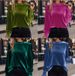 Women's Long Sleeve round Neck Top Casual Loose Fit Autumn Winter Fashion European American Style_ecoleips.com