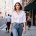 Women's White Shirt Loose Fit Long Sleeves Extra Long Style New Style plus Size Clothes_ecoleips.com