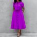 2026 Spring New Women's Clothing, Cross-Border European American Fashion Set, Elegant Solid Color Top And Long Skirt Set_ecoleips.com