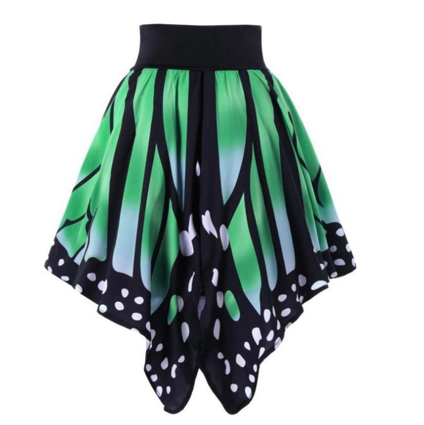 2025 Style Printed Front Short Back Long Slim Fit Elegant Butterfly Midi Skirt Women's Fashion_ecoleips.com
