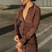 Women Stylish Figure‑Flattering Dress With Single‑Breasted Buttons & Ruched Details_ecoleips.com