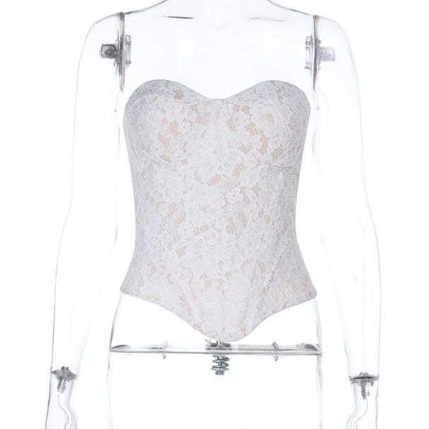 Aria Basics Aria Basics YL25260 European And American Summer New Cross-Border Foreign Trade Sexy Lace Embroidered Tube Waist Cincher Vest Top_ecoleips.com