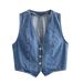 Spring New Women's Fashion Vest And Denim 2025 Short Skirt Set_ecoleips.com