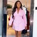 Sweet & Fresh Striped V-Neck Long Sleeve Wrap Waist Dress With Tie Detail – A-Line Mini Dress For Women_ecoleips.com