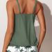 Women's High-End Plus Size Tankini Swimsuit American Printed Two Piece Loose Fit Hot Spring Resort Wear_ecoleips.com