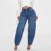 American-style Design Lantern Pants, Vintage Denim For Women, Blue, Loose-fitting, Slimming, Casual Harem Pants_ecoleips.com