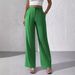 Women's Clothing Solid Color Advanced Drape Wide Leg Pants Straight Pants Long Suit Pants_ecoleips.com