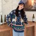 girl Wholesale Christmas Clothes Reindeer Red Sweater For Women Thickened Winter New Loose Pullover Knitwear_ecoleips.com